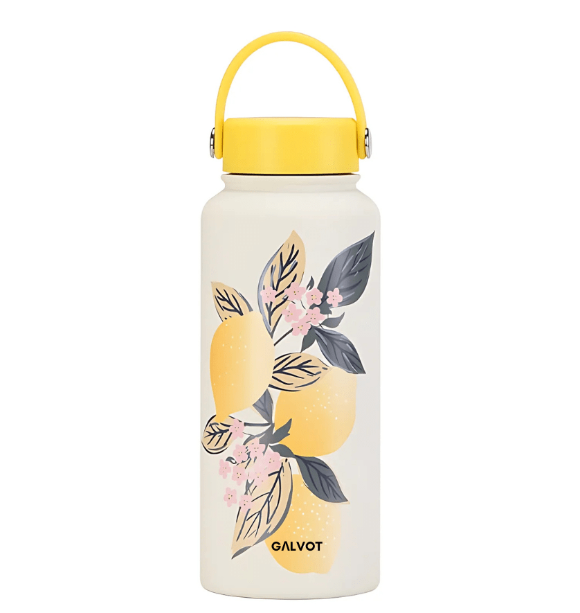 GALVOT Gourde Isotherme Jaune Citron Gourde isotherme 1L imprimée fleur