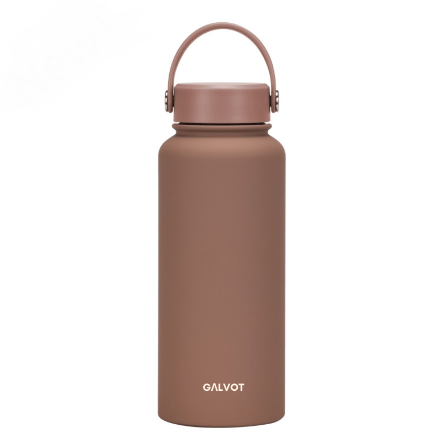 Gourde isotherme 1L en acier inoxydable, couleur Marron Café