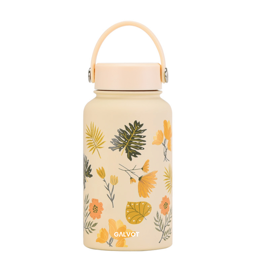 Gourde isotherme 650 ML imprimée fleur : restez foral en tout temps!