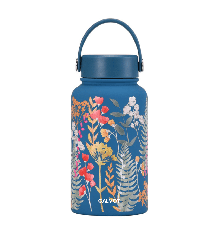 Gourde isotherme 650 ML imprimée fleur : restez foral en tout temps!