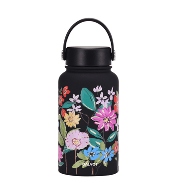 Gourde isotherme 650 ML imprimée fleur : restez foral en tout temps!