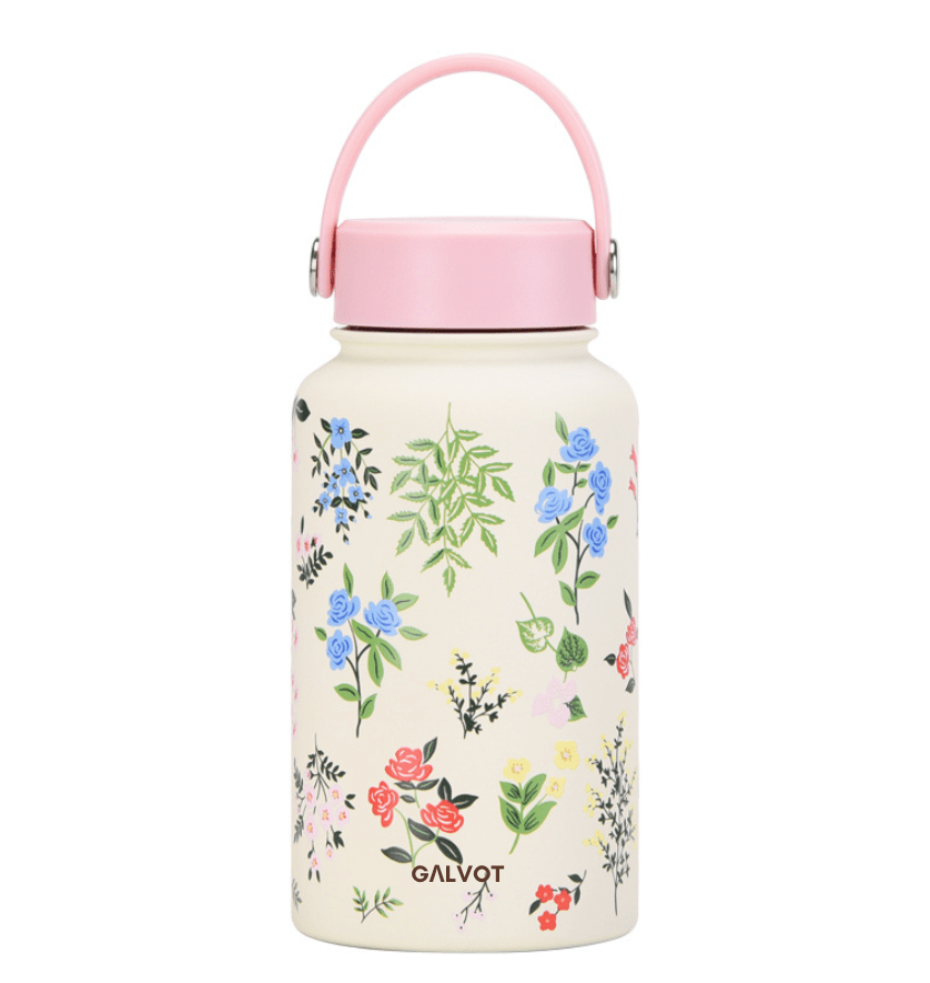 Gourde isotherme 650 ML imprimée fleur : restez foral en tout temps!