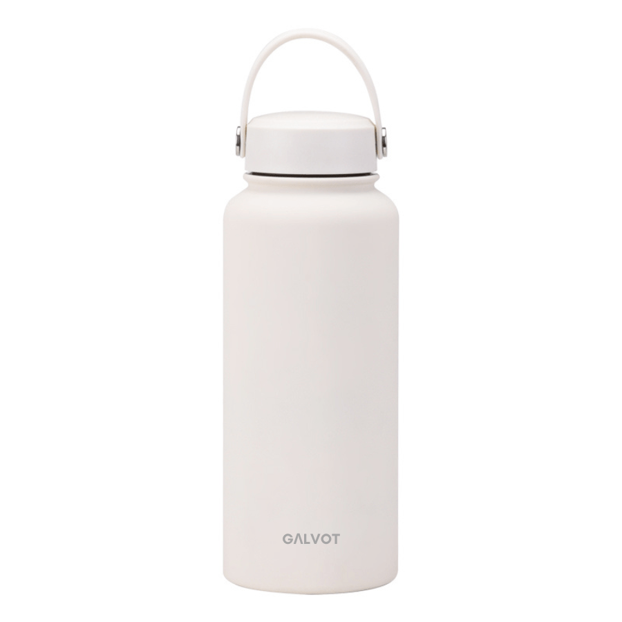 Gourde isotherme 1L GALVOT en acier inoxydable, couleur  Pop Blanc