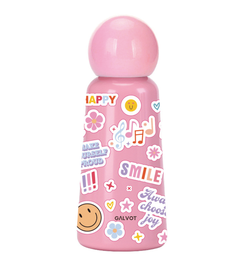 GALVOT Gourde Isotherme Rose Imprimé Gourde enfant imprimée KidsFLASK 350 ML